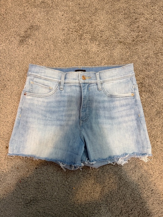 Express Pants - Express Light Blue Frayed Hem Denim Shorts